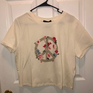Floral peace sign shirt